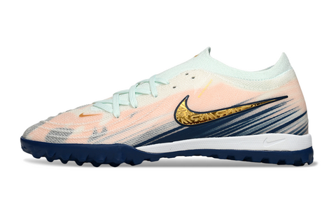 Chaussures de football Nike Phantom GX 2 Elite TF pour terrain synthétique - Rose/Bleu/Doré