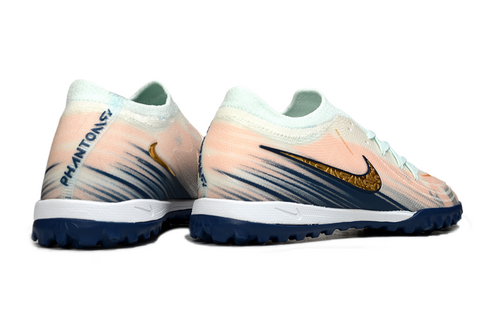 Chaussures de football Nike Phantom GX 2 Elite TF pour terrain synthétique - Rose/Bleu/Doré