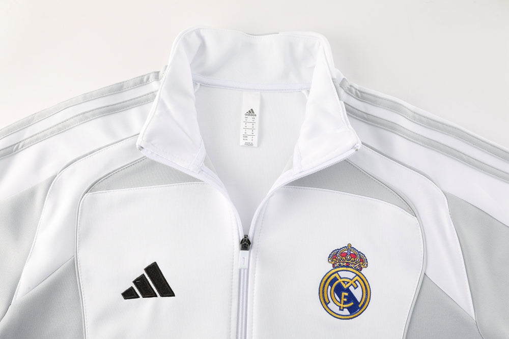 Real Madrid Pre Match White-Grey Jacket Suit