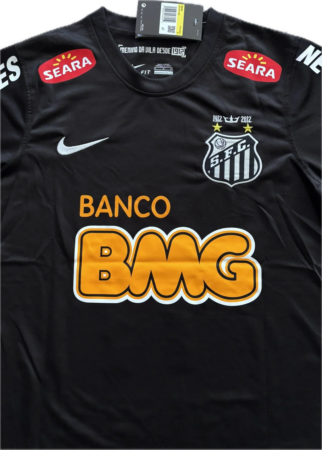 Maillot Classique Santos Extérieur Noir Neymar Jr 11 2011/12