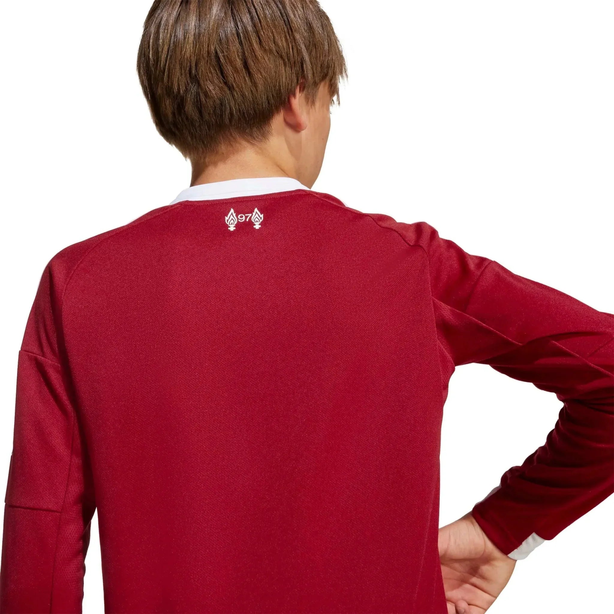 Maillot de football à manches longues domicile pour jeune Liverpool 2025-26