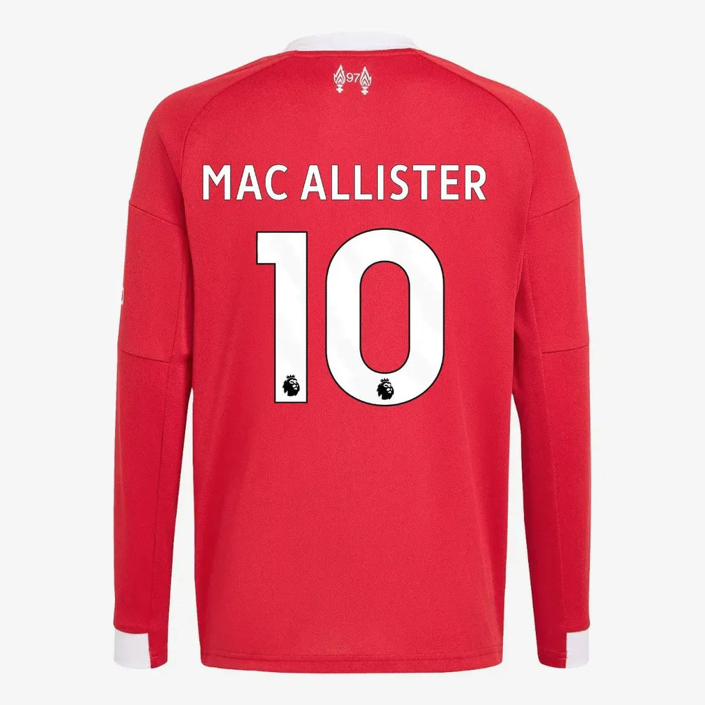 Maillot de football à manches longues domicile pour jeune Liverpool 2025-26