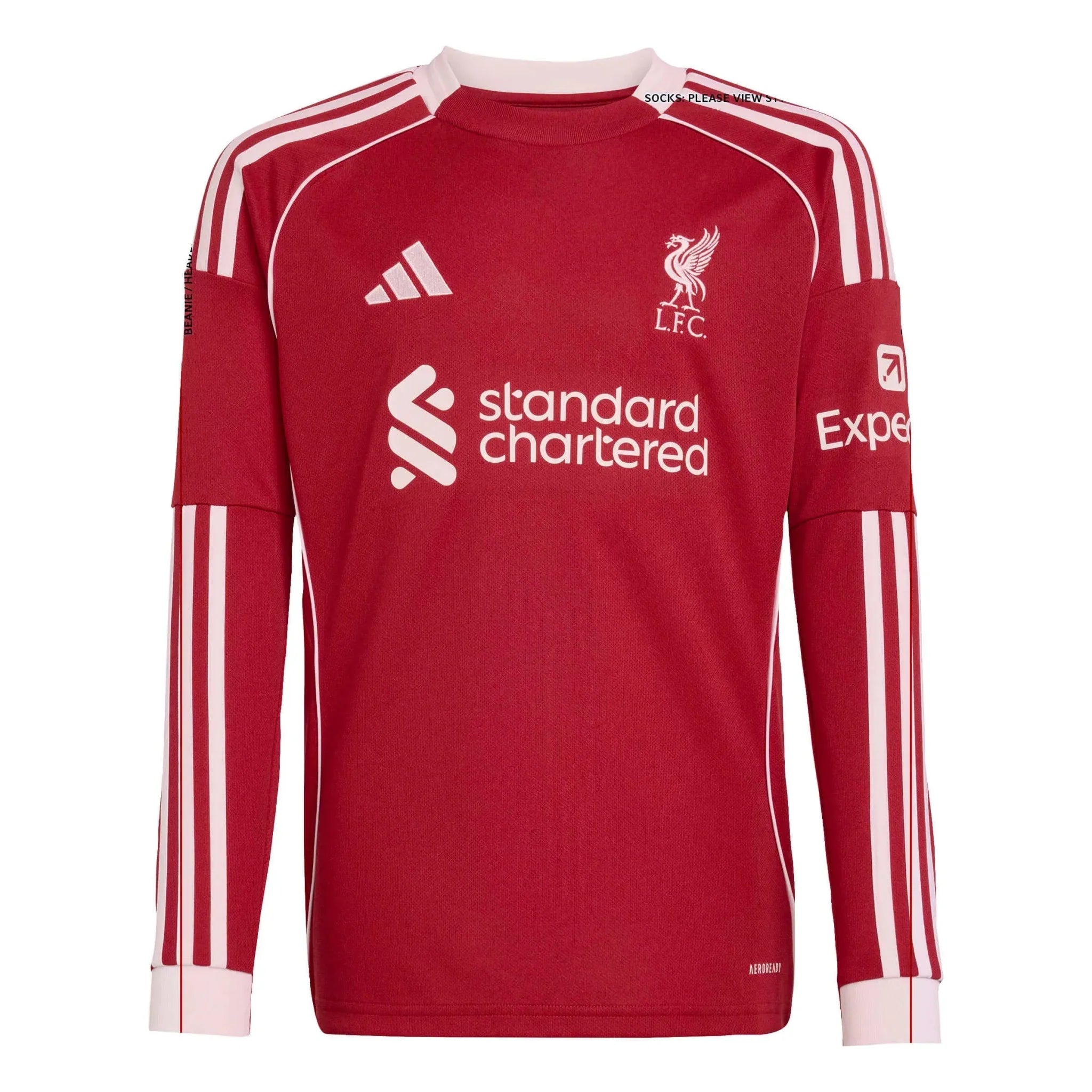 Maillot de football à manches longues domicile pour jeune Liverpool 2025-26
