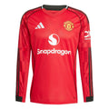 Manchester United 2025-26 Men's Stadium Home Long-Sleeve Soccer Jersey