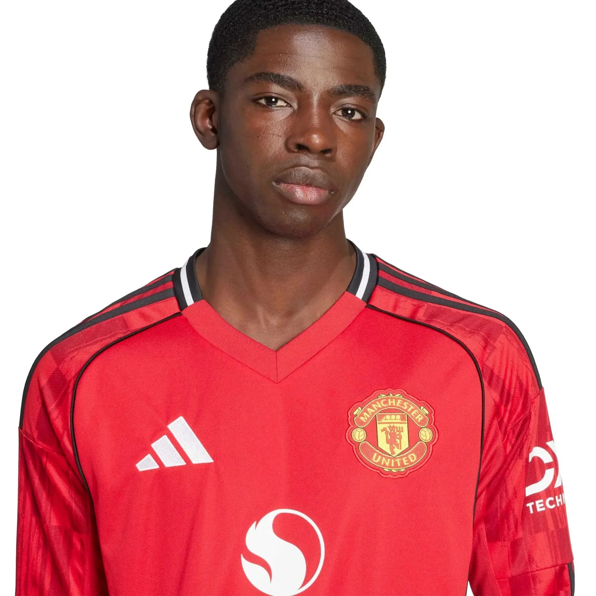 Manchester United 2025-26 Men's Stadium Home Long-Sleeve Soccer Jersey