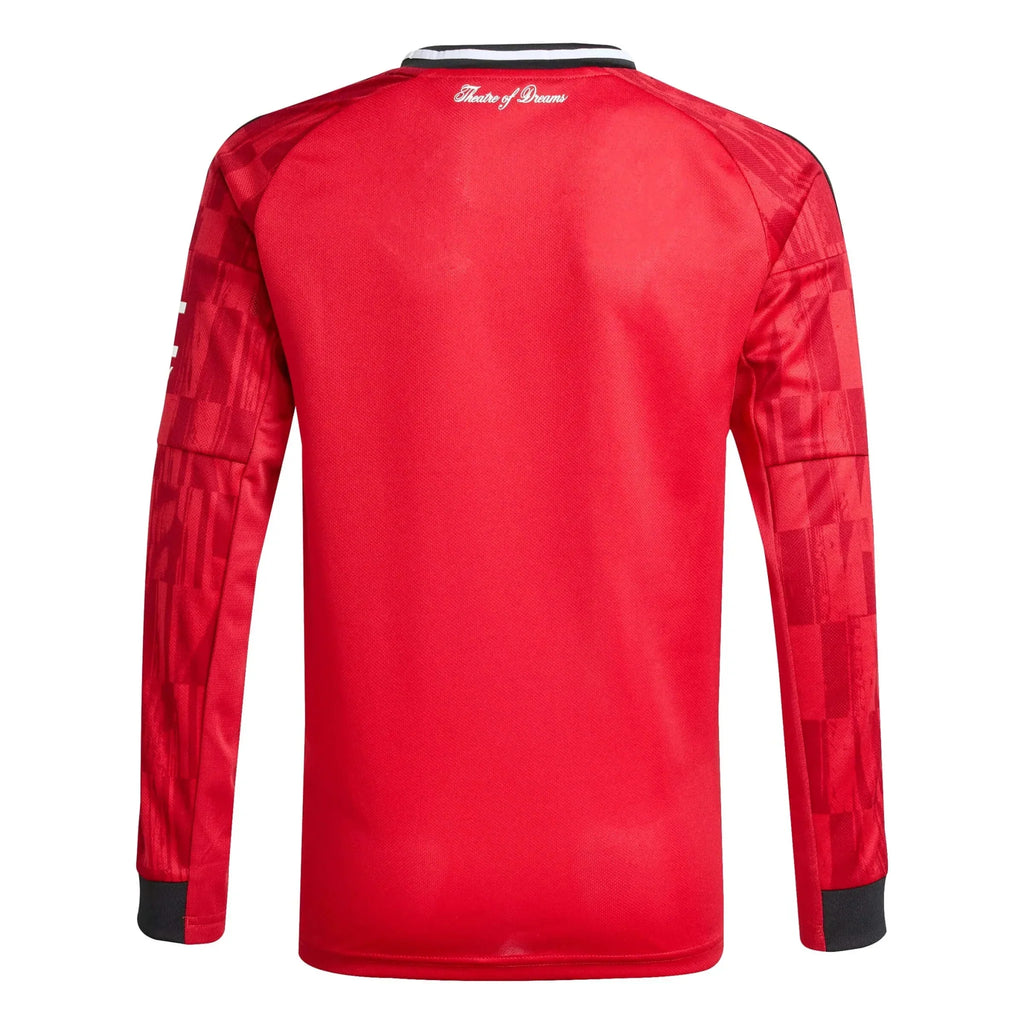 Manchester United 2025-26 Youth Stadium Home Long-Sleeve Soccer Jersey