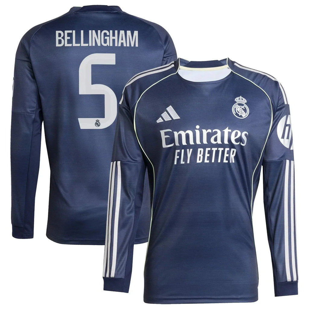 2025-26 Real Madrid Men's Stadium Away Long-Sleeve Soccer Jersey
