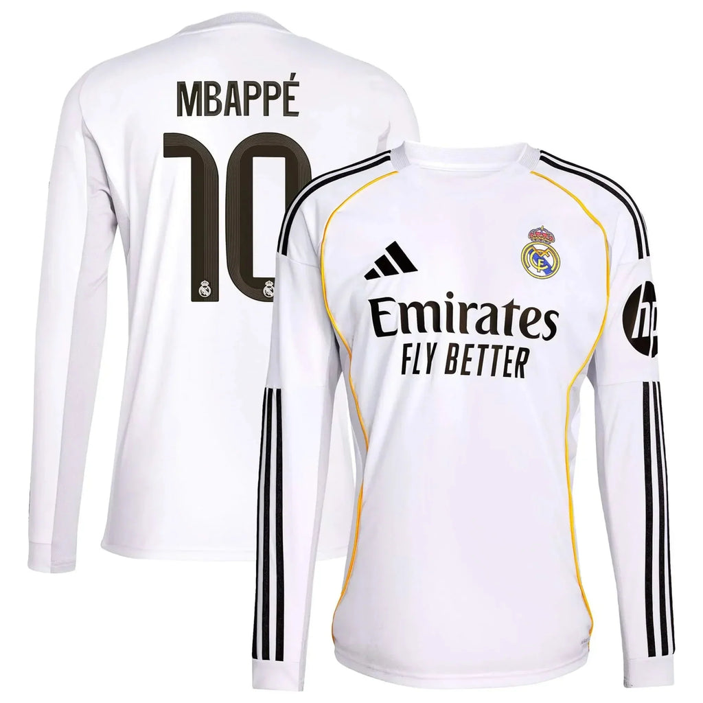 2025-26 Real Madrid Men's Stadium Home Long-Sleeve Soccer Jersey