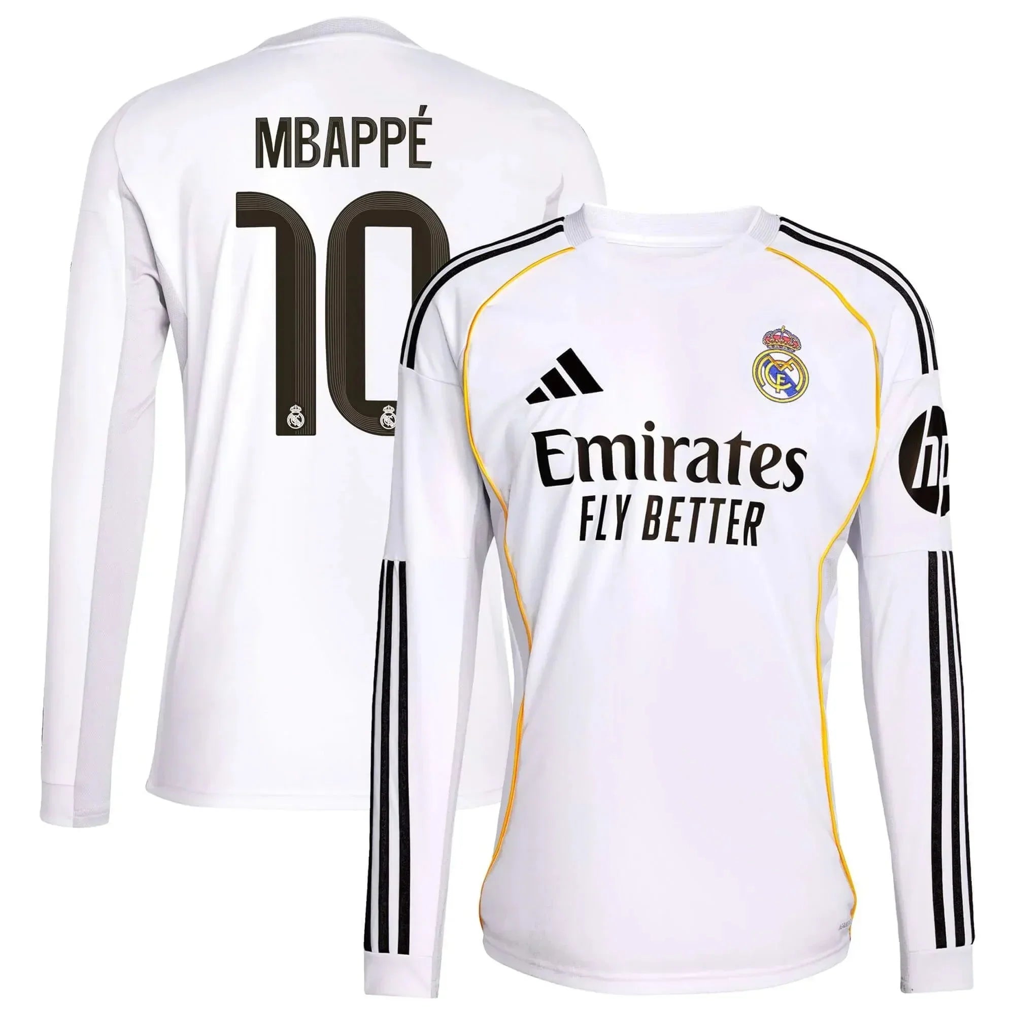 2025-26 Real Madrid Youth Stadium Home Long-Sleeve Soccer Jersey