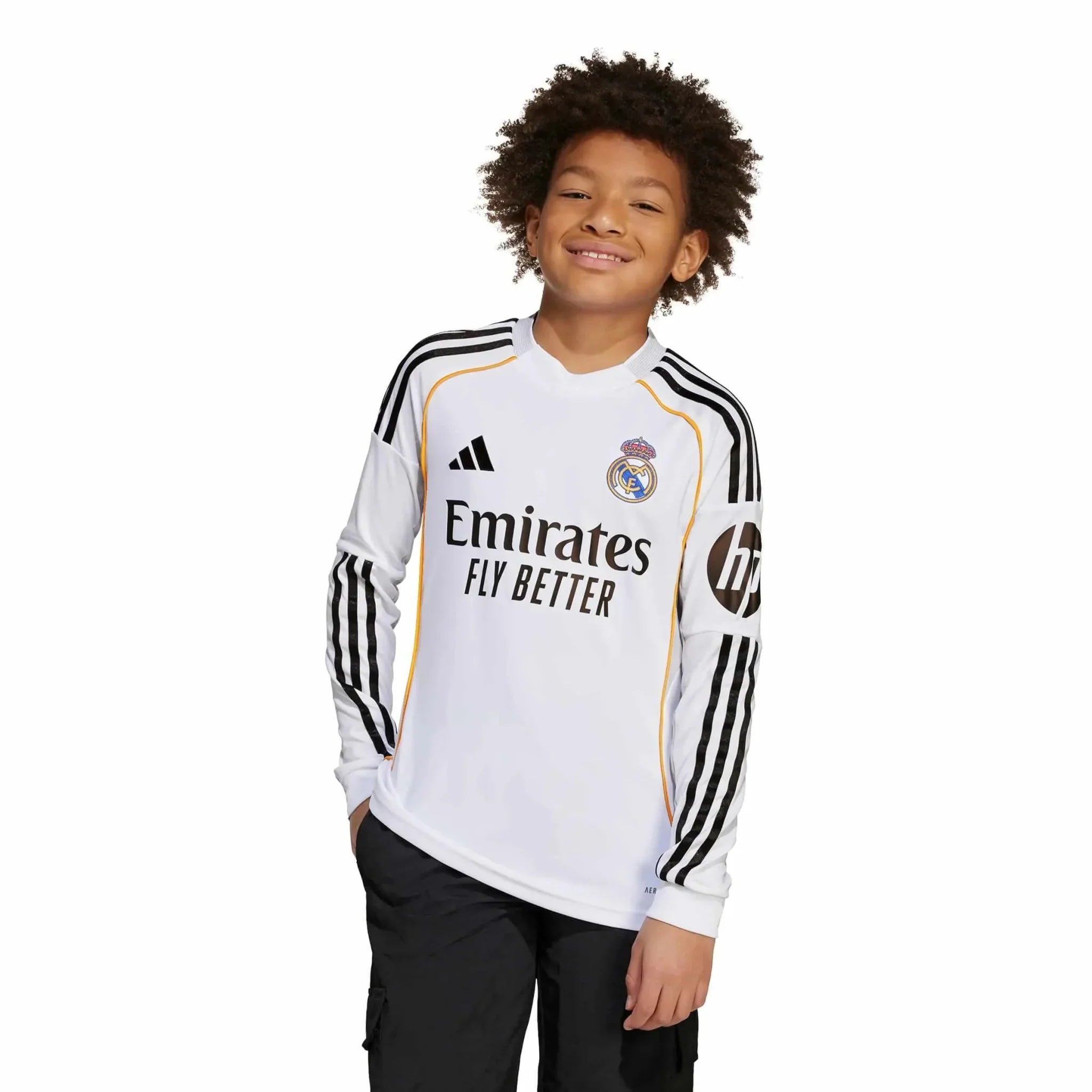 Maillot de foot domicile à manches longues Real Madrid Stade Jeunesse 2025-26