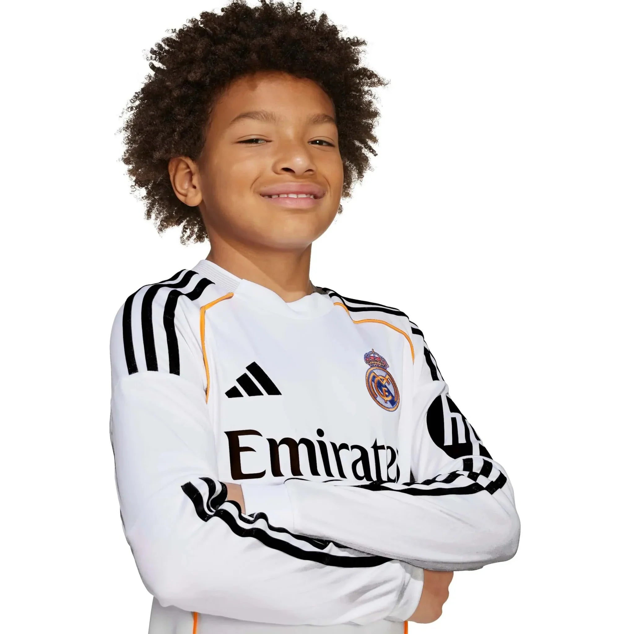 Maillot de foot domicile à manches longues Real Madrid Stade Jeunesse 2025-26