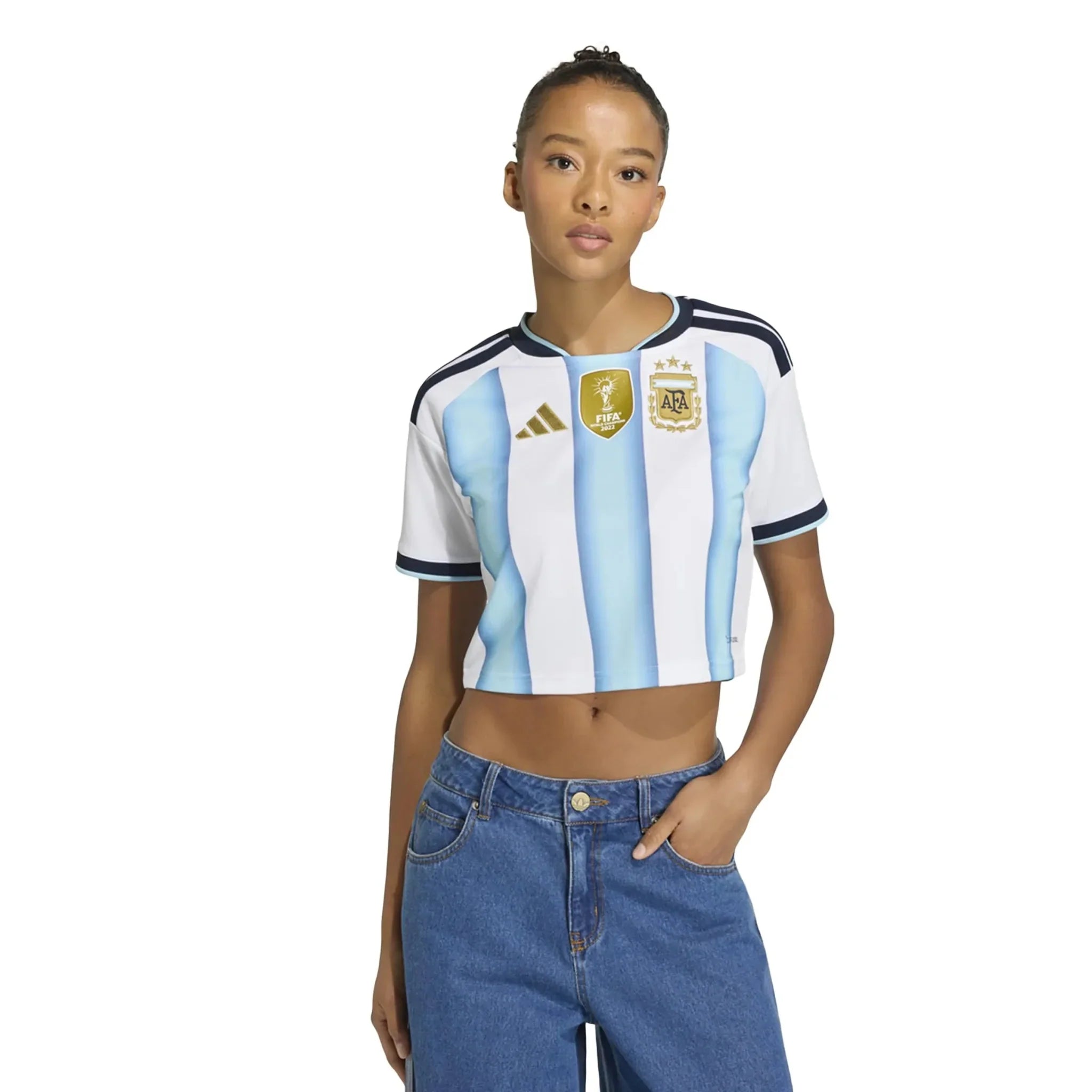 Argentina 2026 Women's Stadium Home Cropped Soccer Jersey