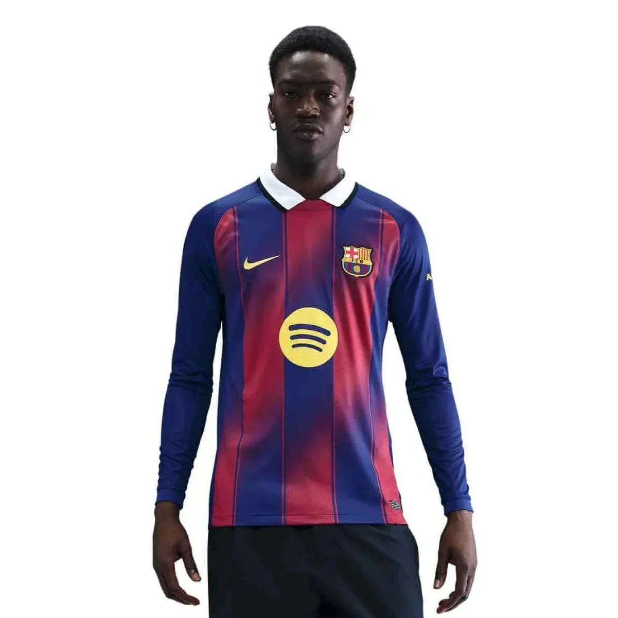 Barcelona 2025-26 Men's Stadium Home Long-Sleeve Soccer Jersey