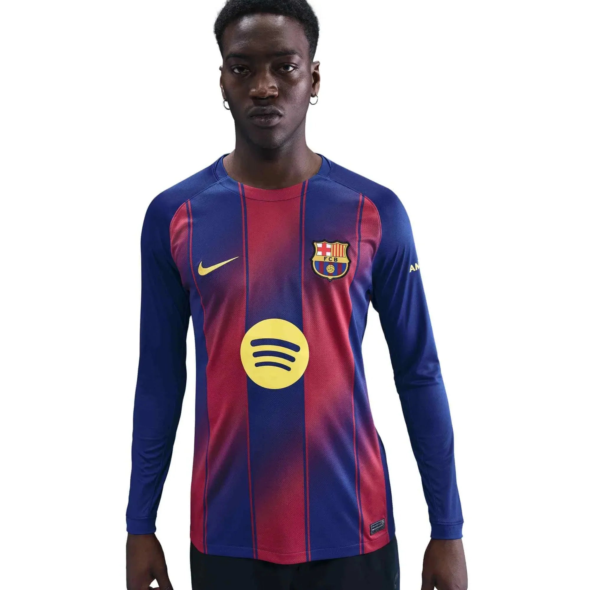 Barcelona 2025-26 Men's Stadium Home Long-Sleeve Soccer Jersey
