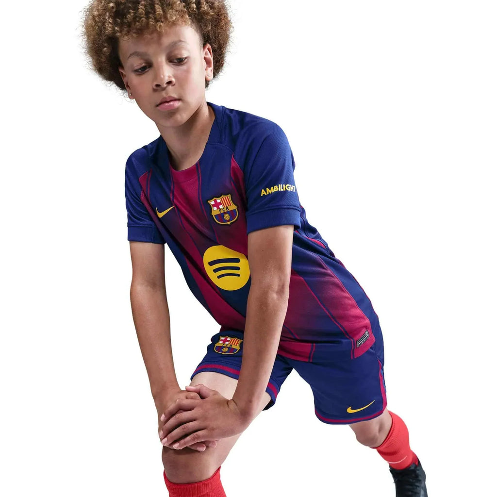 Maillot de foot domicile Barcelone 2025-26 pour jeune du stade