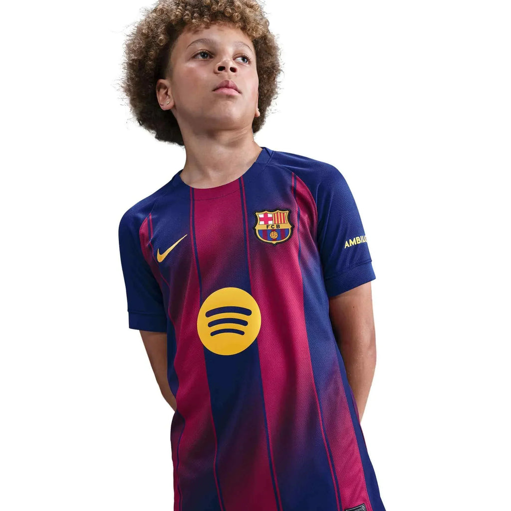 Maillot de foot domicile Barcelone 2025-26 pour jeune du stade