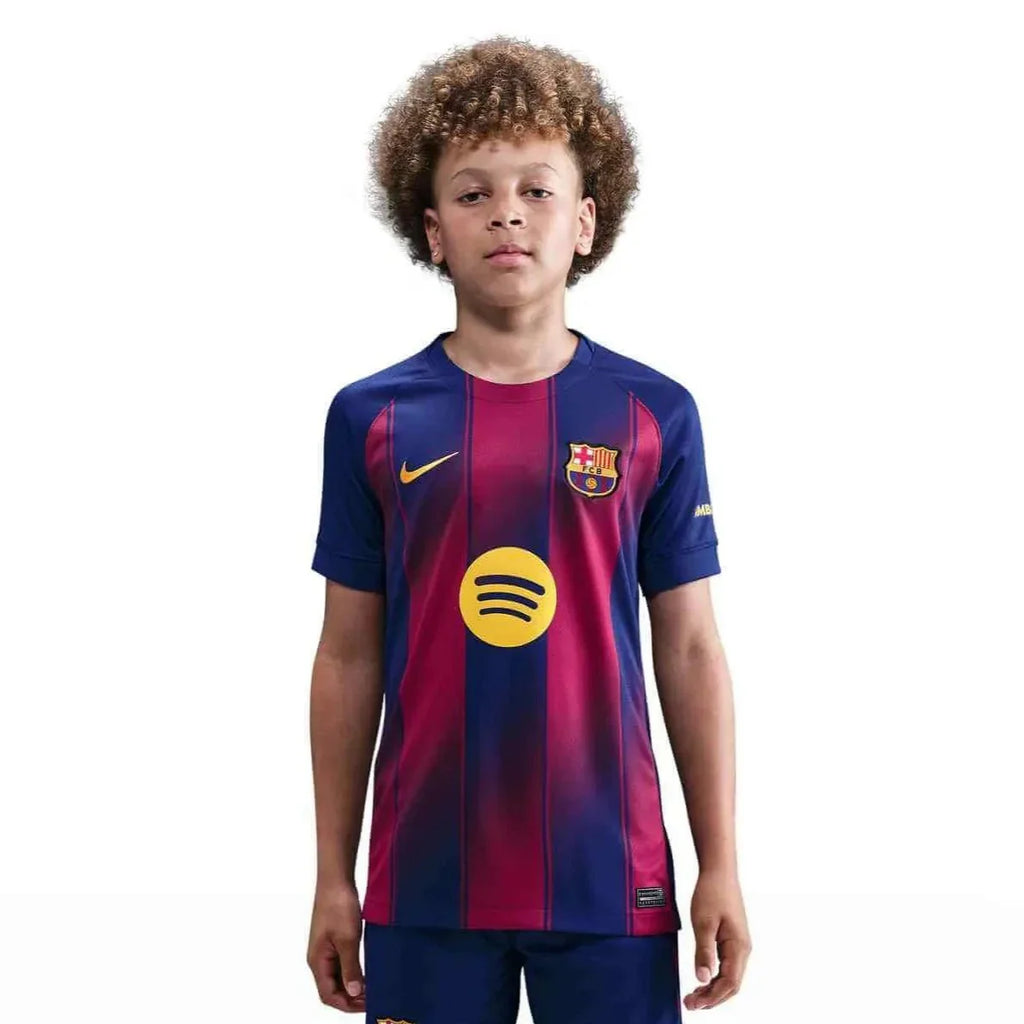 Maillot de foot domicile Barcelone 2025-26 pour jeune du stade