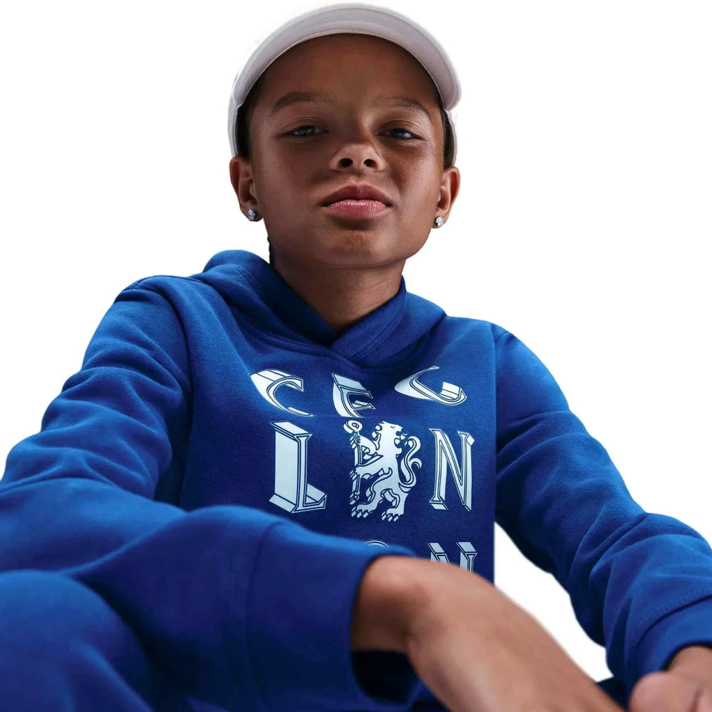 Chelsea 2025-26 Youth Club Pullover Hoodie
