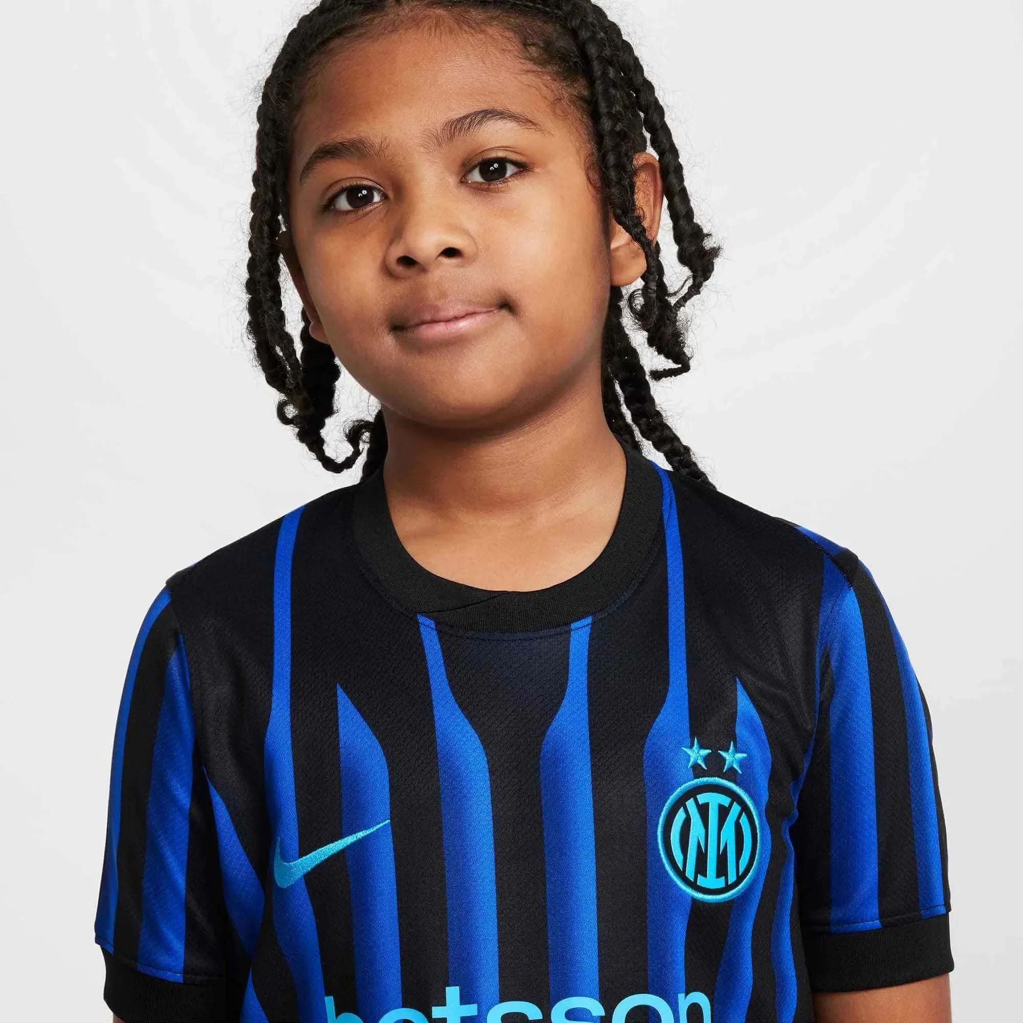Inter Milan 2025-26 Youth Stadium Home Soccer Jersey