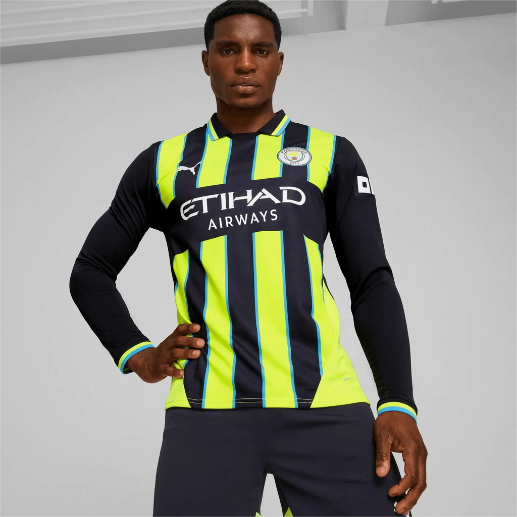 Manchester City 2024-25 Men's Long-Sleeve Stadium Away Jersey