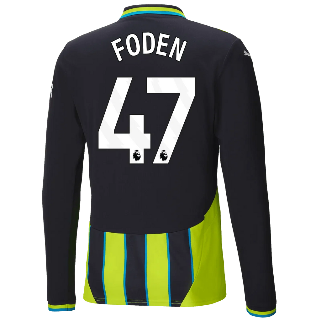 Manchester City 2024-25 Men's Long-Sleeve Stadium Away Jersey