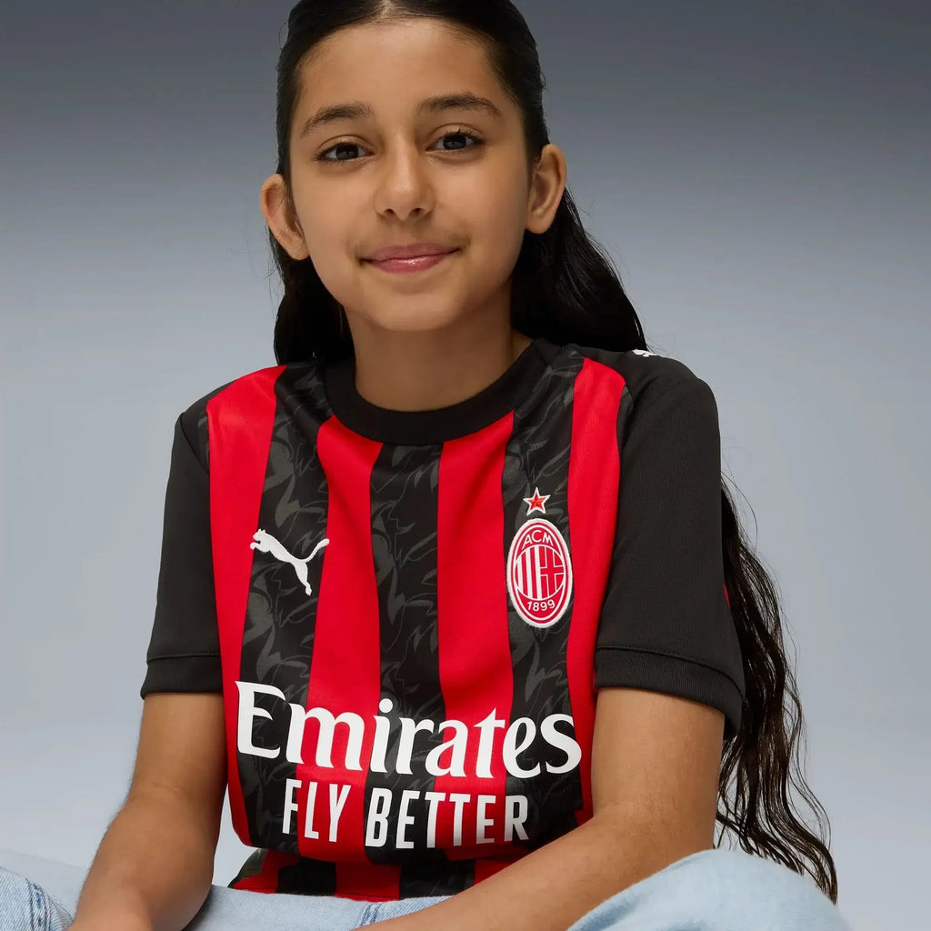 AC Milan 2025-26 Youth Stadium Home Soccer Jersey