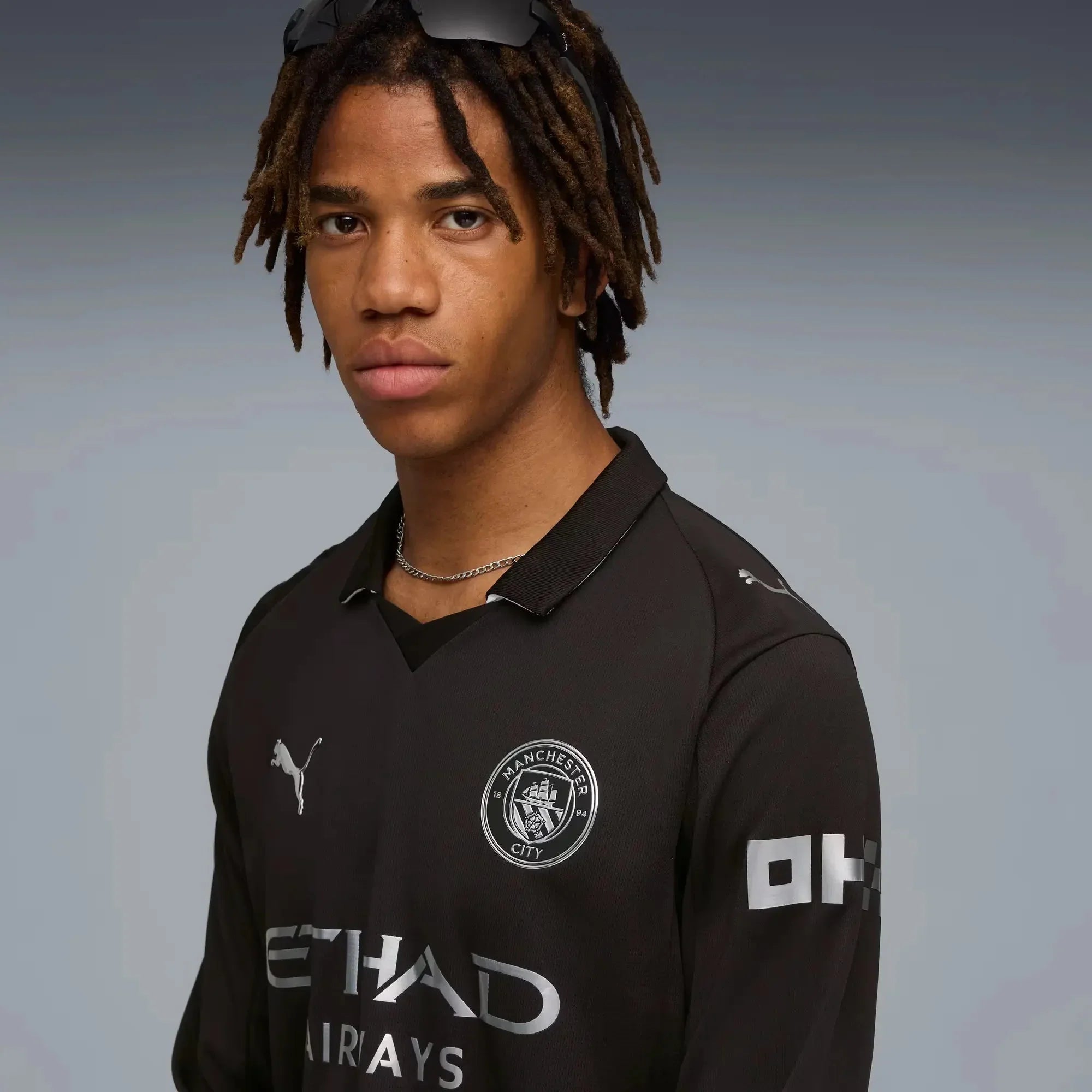 Manchester City 2025-26 Men's Stadium Away Long-Sleeve Soccer Jersey