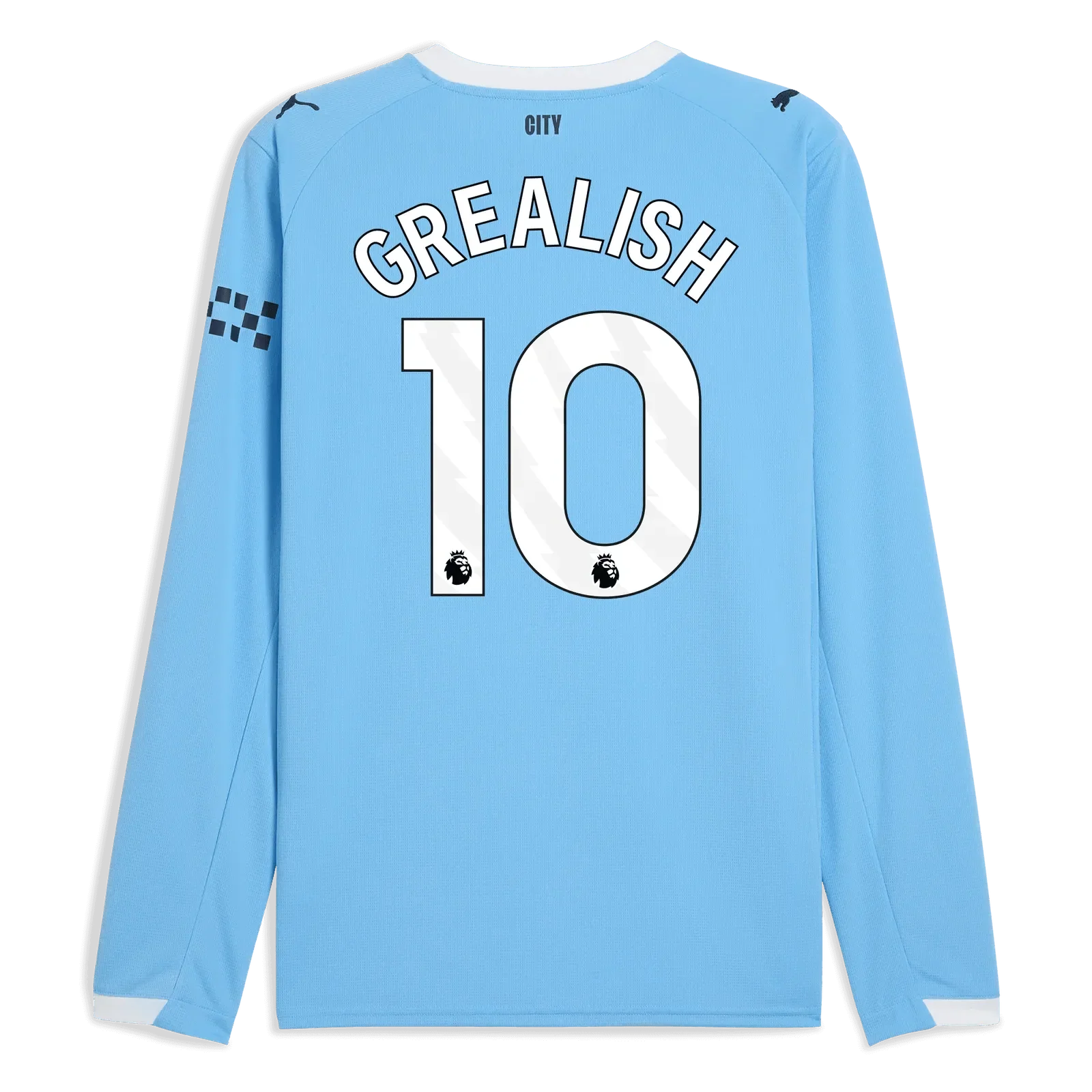 Manchester City 2025-26 Men's Stadium Home Long-Sleeve Soccer Jersey