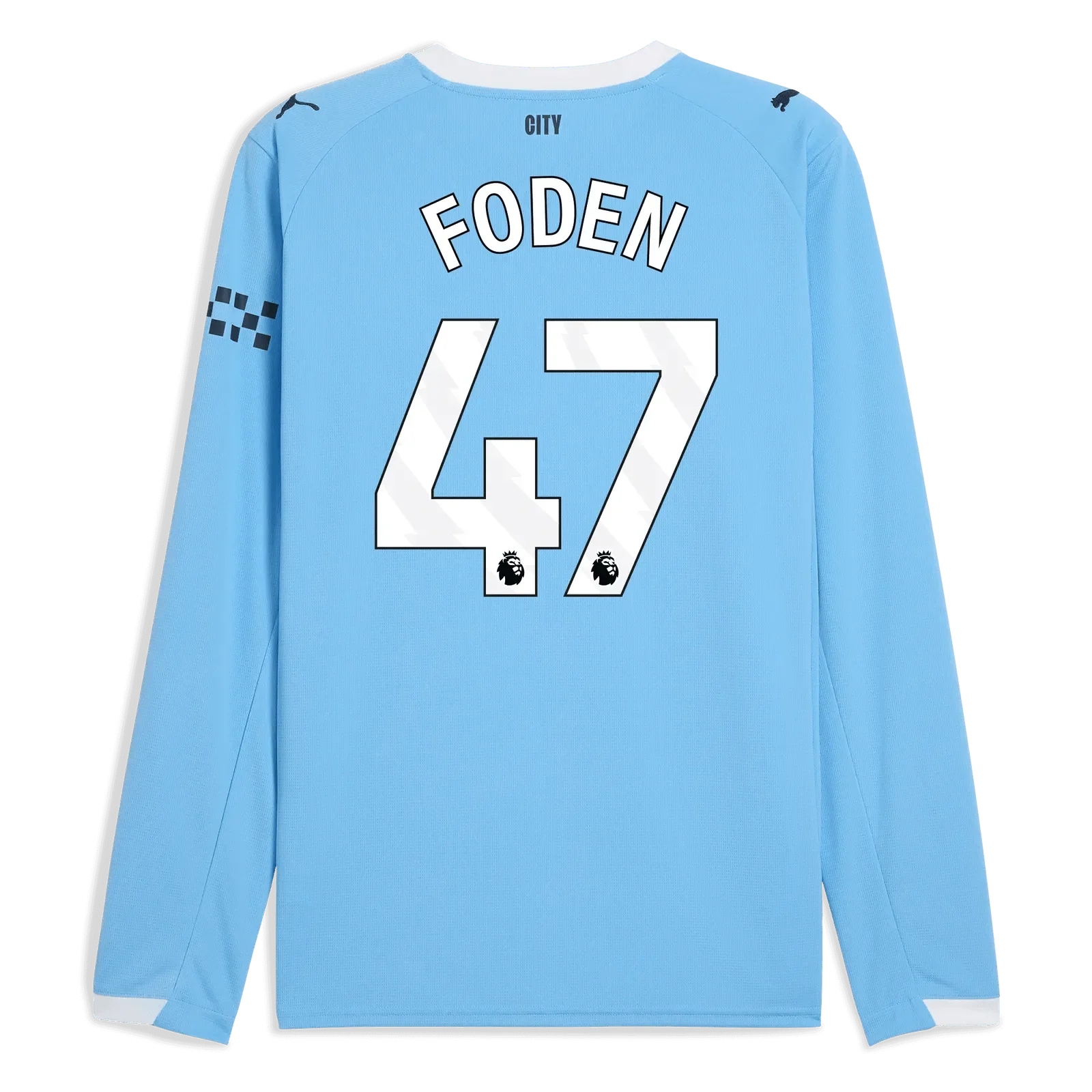 Manchester City 2025-26 Men's Stadium Home Long-Sleeve Soccer Jersey