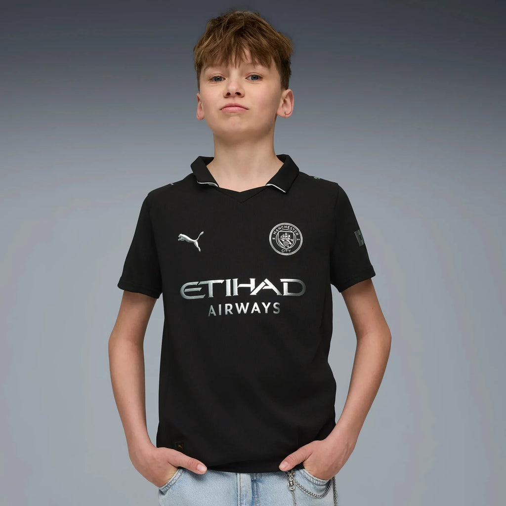 Manchester City 2025-26 Youth Stadium Away Soccer Jersey