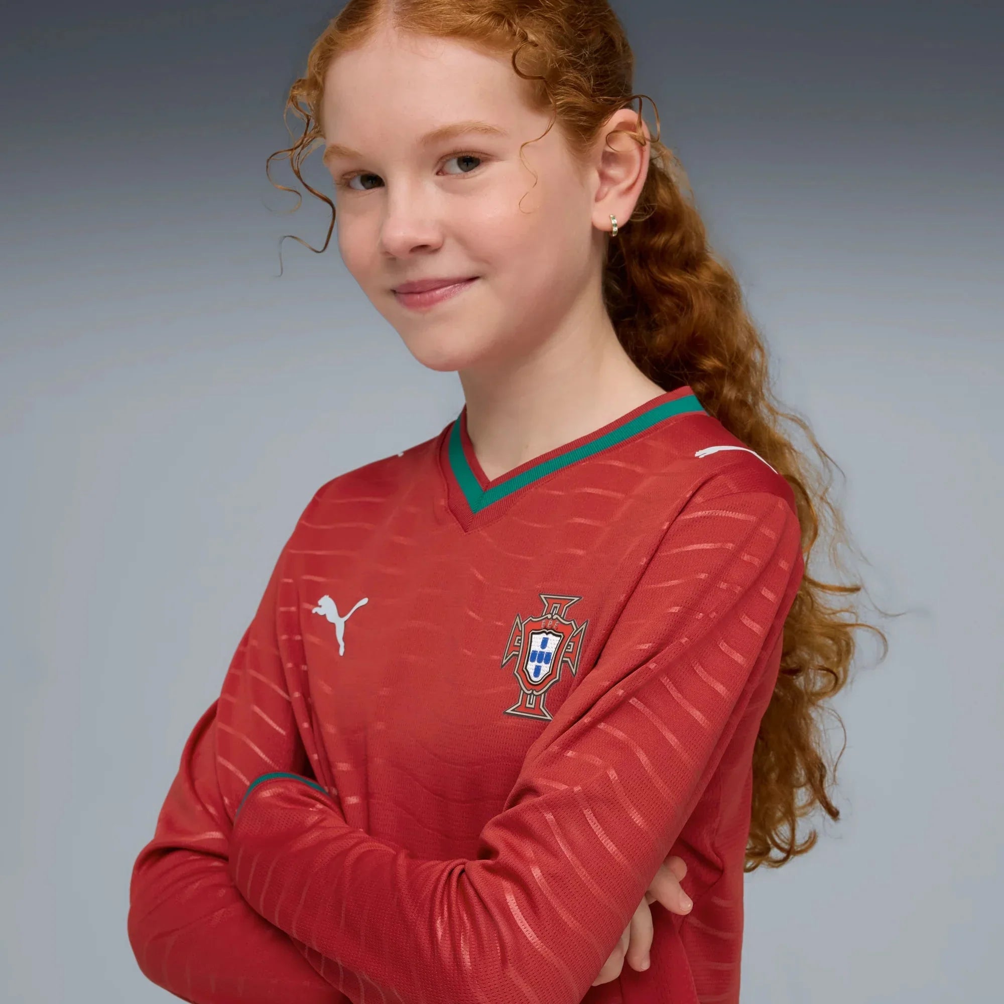 Portugal 2026 Youth Stadium Home Long-Sleeve Jersey